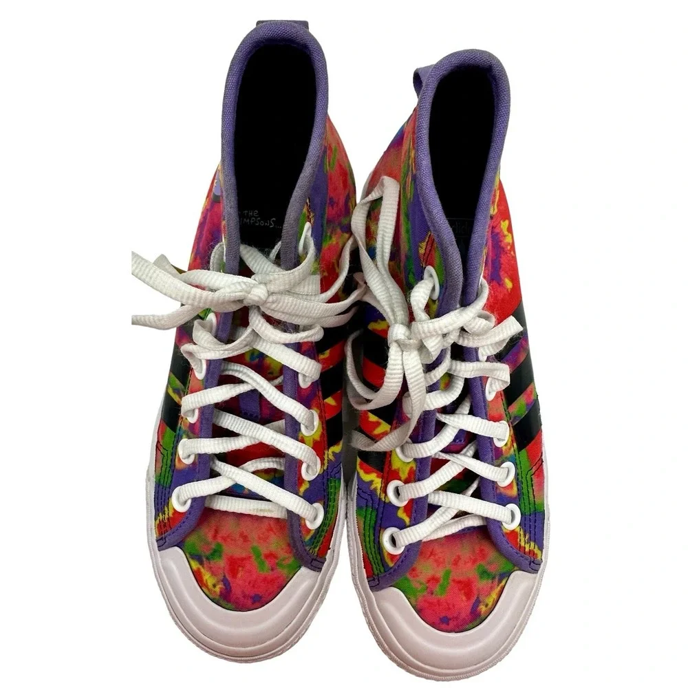 Rare Adidas Originals Nizza Hi RF J‎ Youth 5 Lisa Simpson Sneakers GZ1786